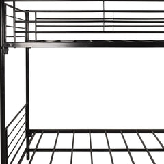 Black Heavy Duty Twin Over Twin Metal Bunk Bed with Ladder