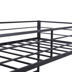 Black Metal Twin Size Loft Bed with Desk - Homeroots