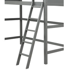 Gray Twin Size High Loft Bed