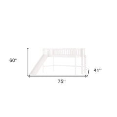 White Twin Traditional Manufactured Wood and Solid Wood Bunk Bed