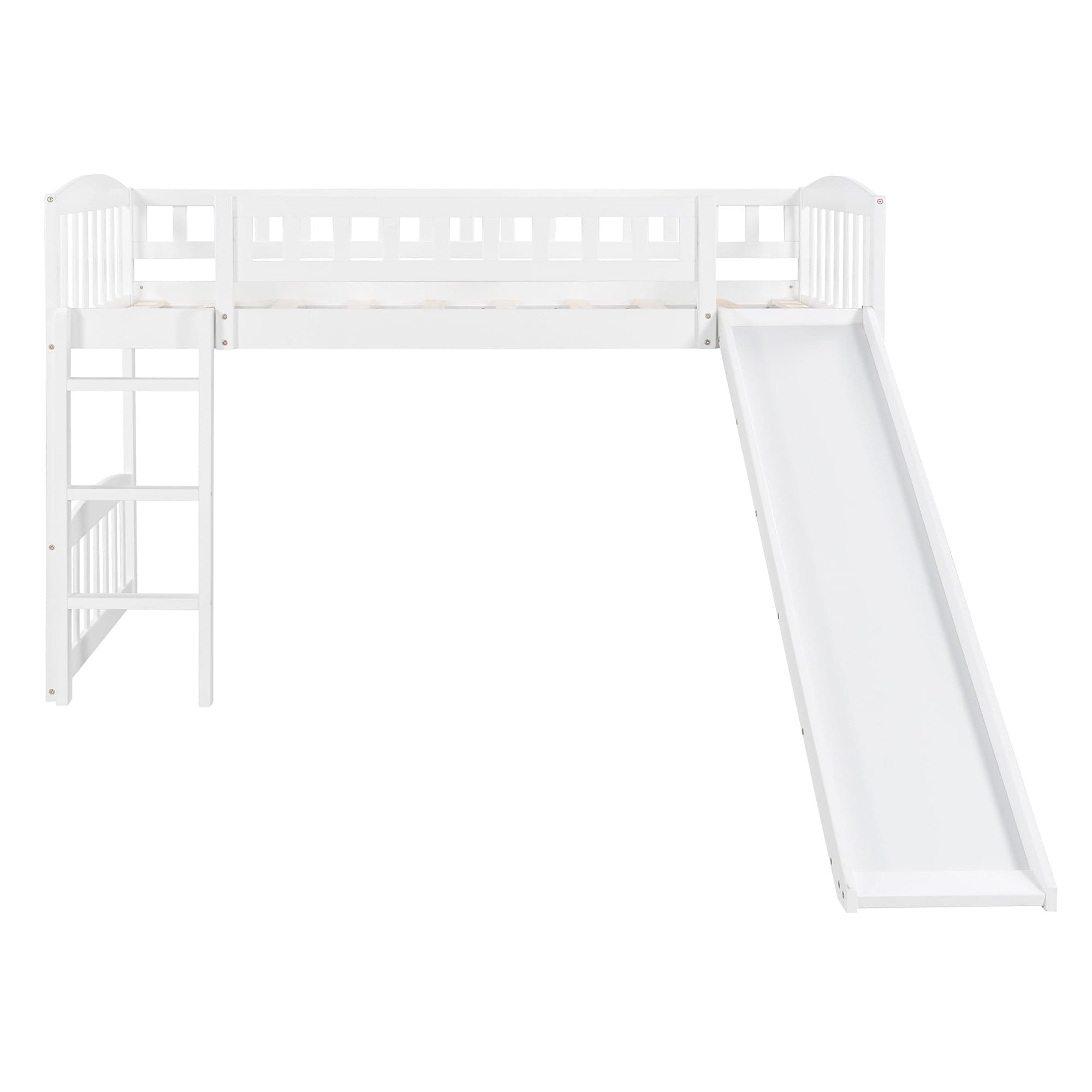 White Twin Traditional Manufactured Wood and Solid Wood Bunk Bed