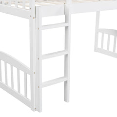 White Twin Traditional Manufactured Wood and Solid Wood Bunk Bed