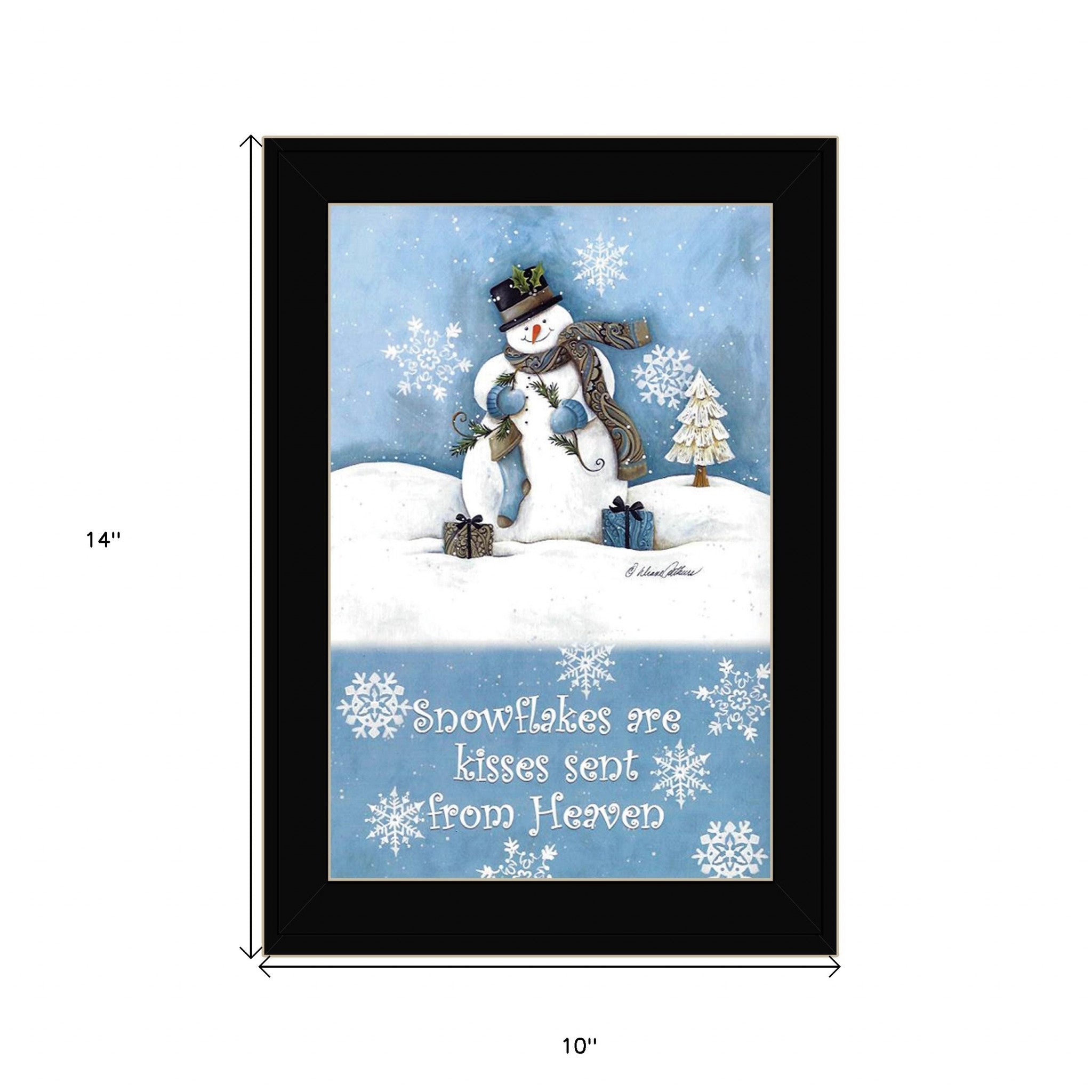 Trendy Snowman Black Framed Print Wall Art