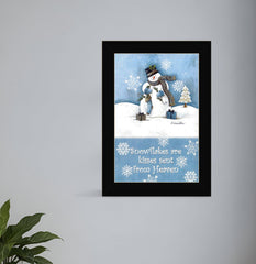 Trendy Snowman Black Framed Print Wall Art