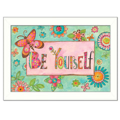 Be Yourself 2 White Framed Print Wall Art