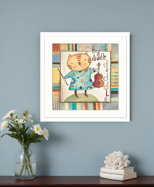 Hey Diddle Diddle White Framed Print Wall Art - Homeroots