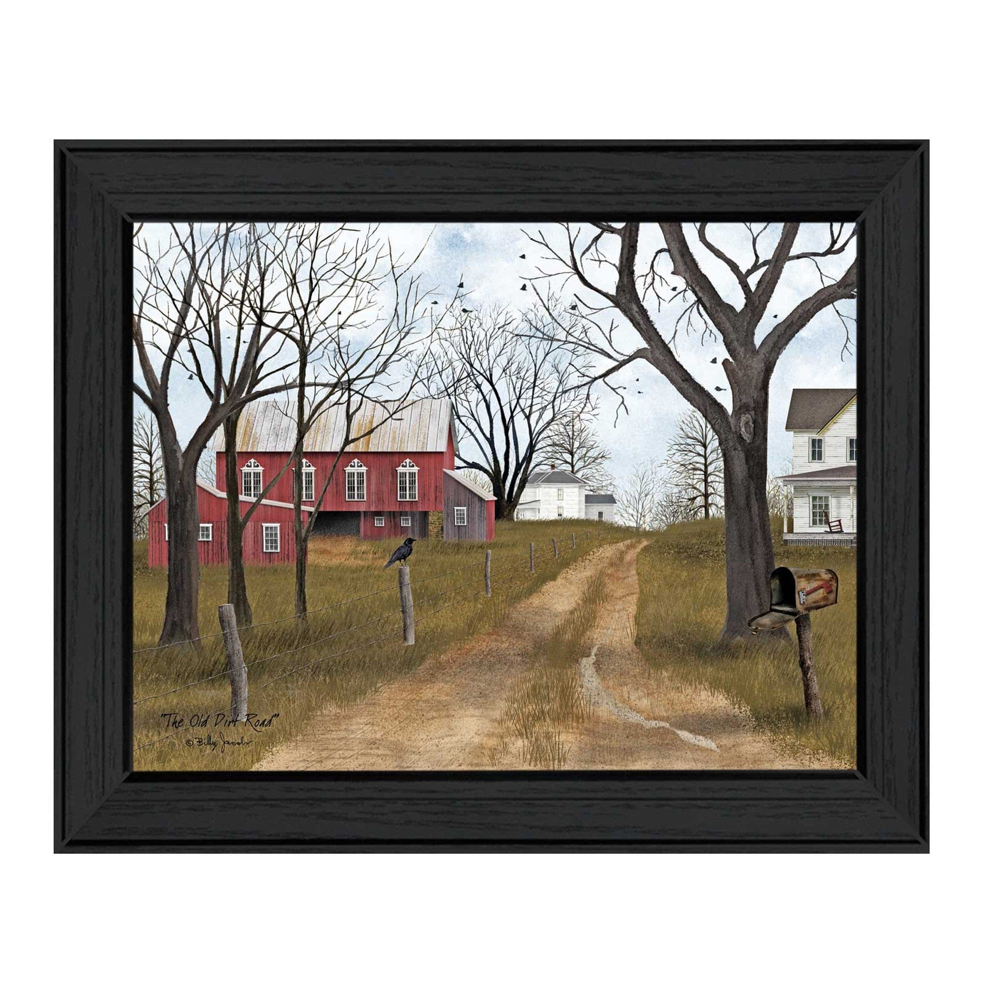 The Old Dirt Road 1 Black Framed Print Wall Art - Homeroots