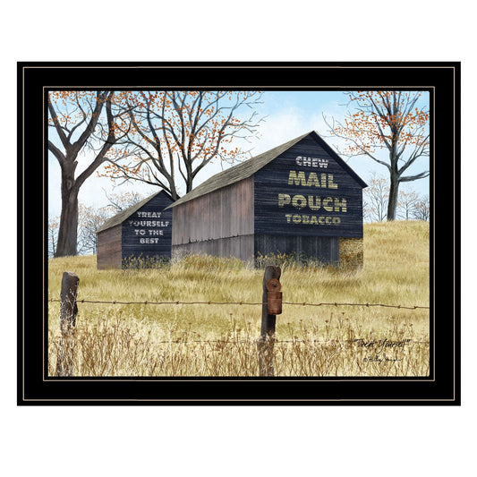 Treat Yourself Mail Pouch Barn 4 Black Framed Print Wall Art