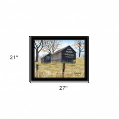 Treat Yourself Mail Pouch Barn 4 Black Framed Print Wall Art