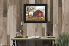 Flag Barn 4 Black Framed Print Wall Art