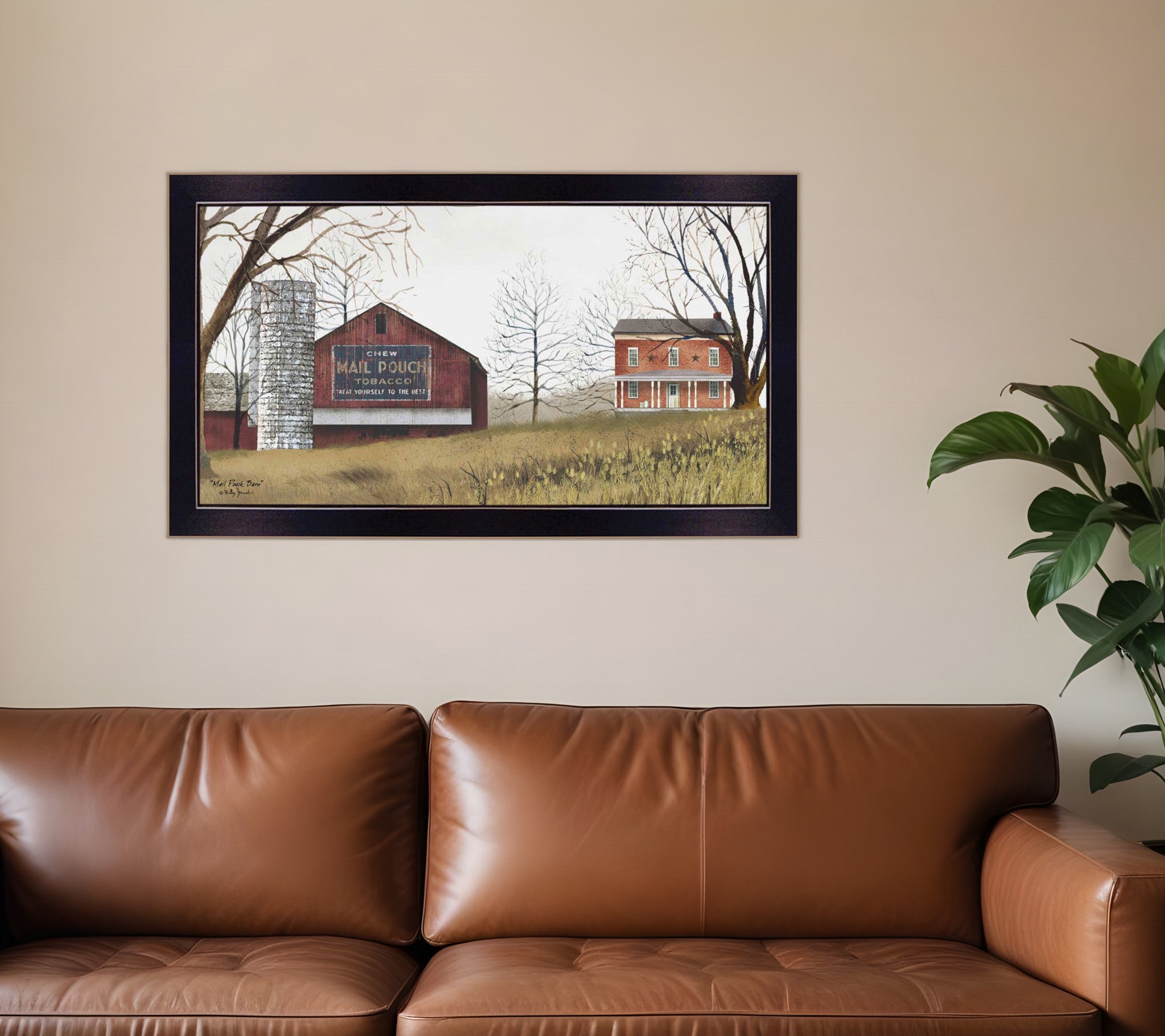 Mail Pouch Barn 6 Black Framed Print Wall Art