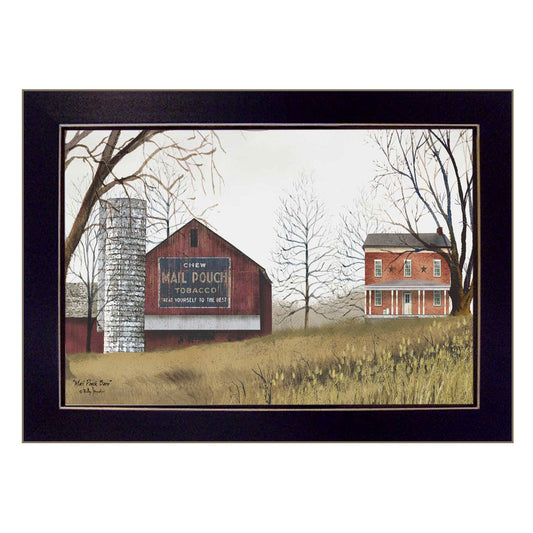 Mail Pouch Barn 1 Black Framed Print Wall Art