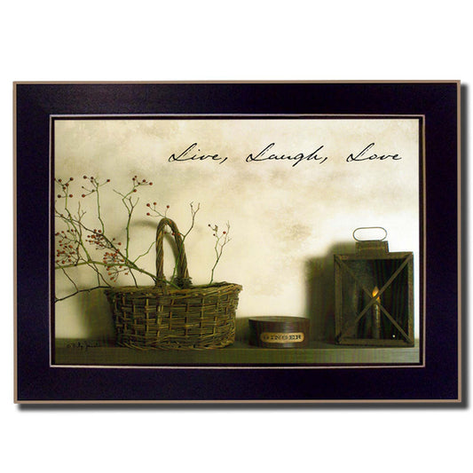 Live Laugh and Love Black Framed Print Wall Art