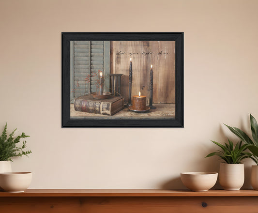 Let Your Light Shine 3 Black Framed Print Wall Art