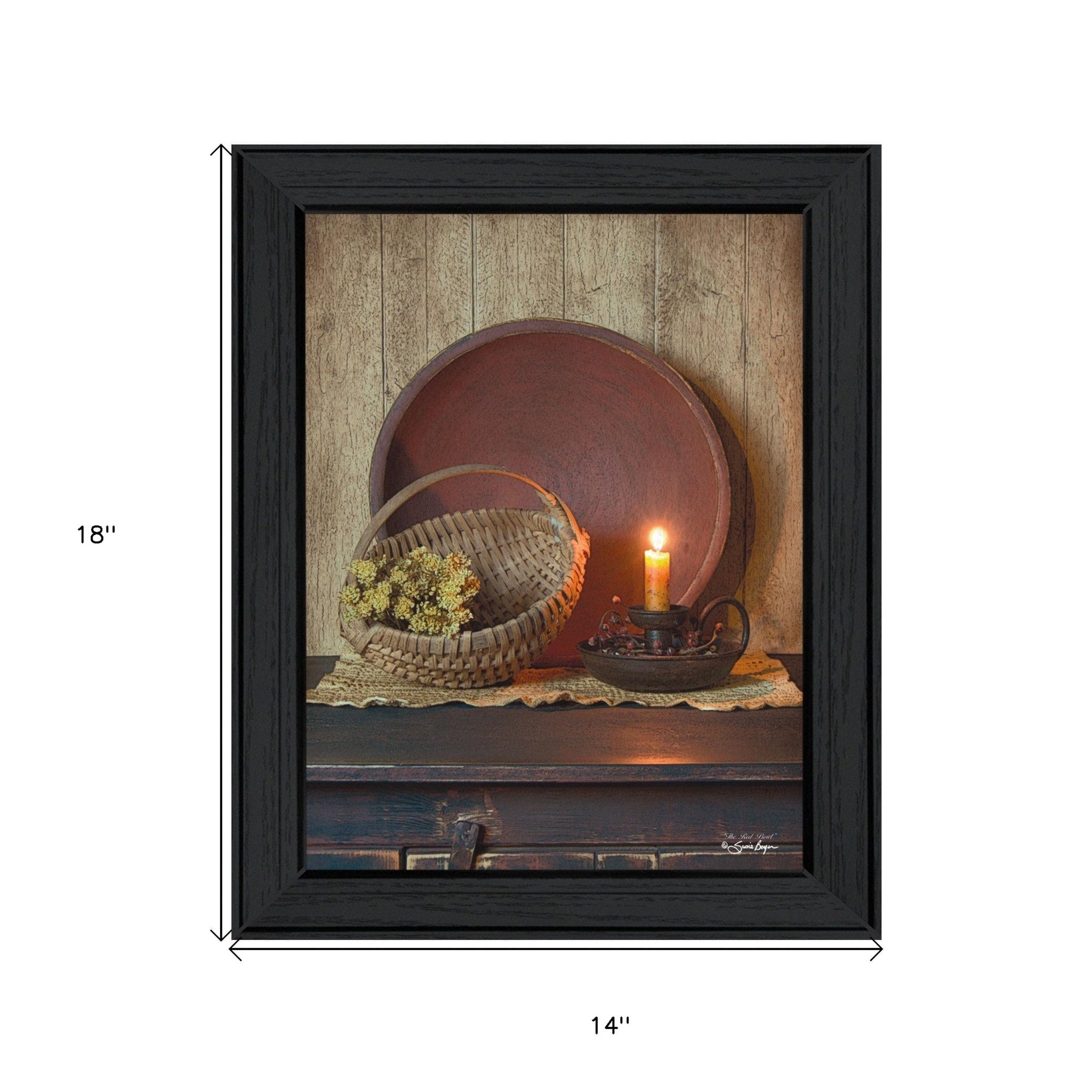 The Red Bowl 1 Black Framed Print Wall Art - Homeroots