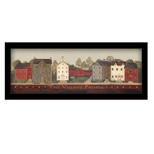 The Village Proper Black Framed Print Wall Art - Homeroots