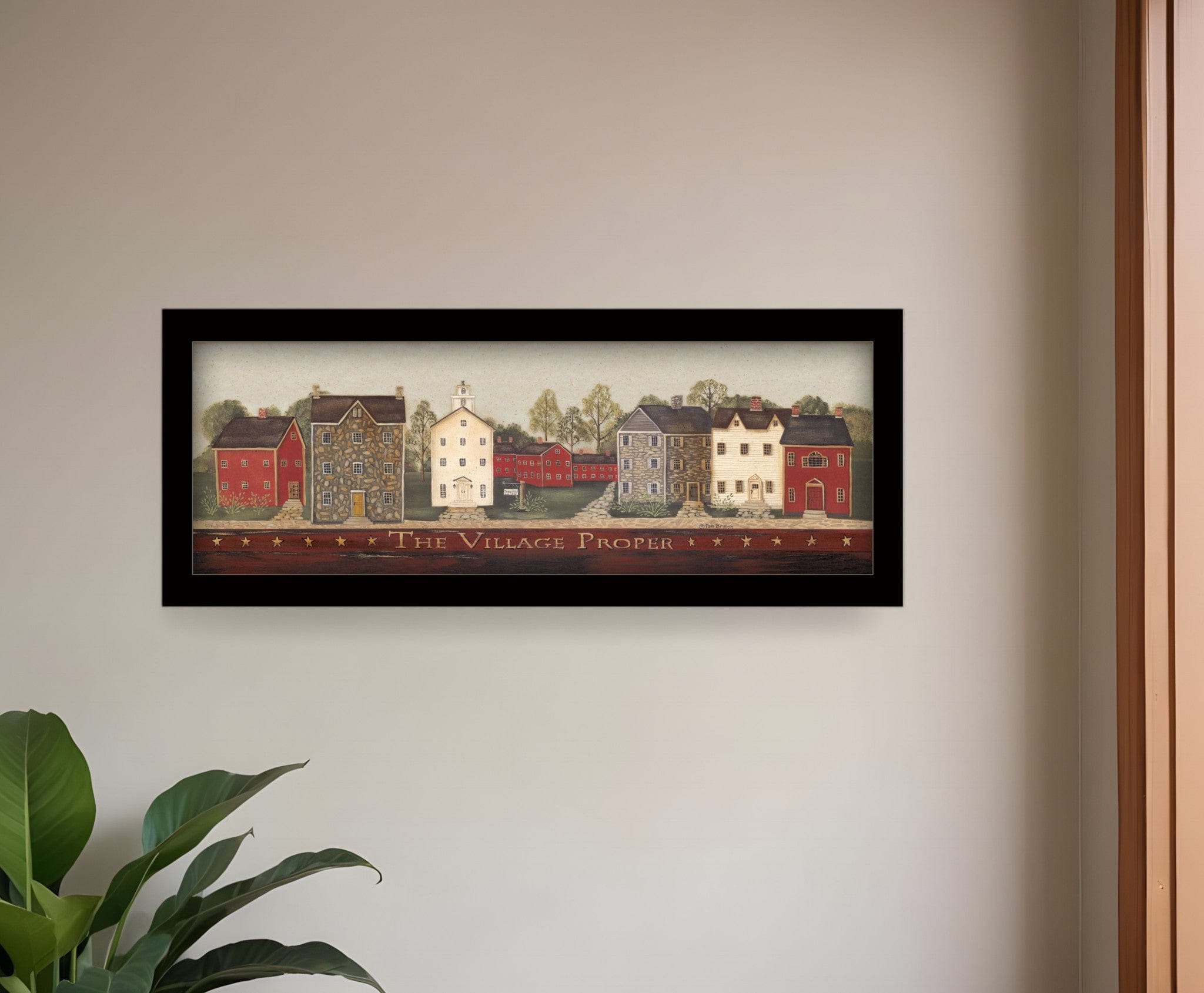 The Village Proper Black Framed Print Wall Art - Homeroots