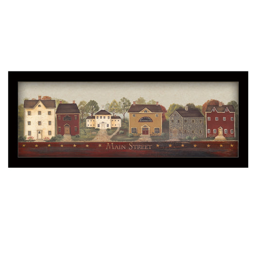 Main Street 1 Black Framed Print Wall Art