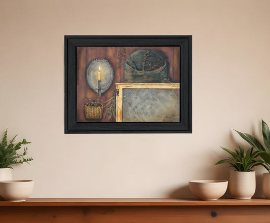 Tin Sconce Black Framed Print Wall Art