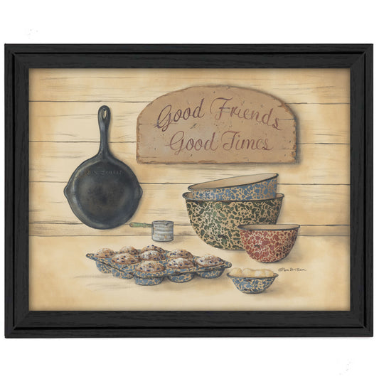 Good Friends 2 Black Framed Print Wall Art