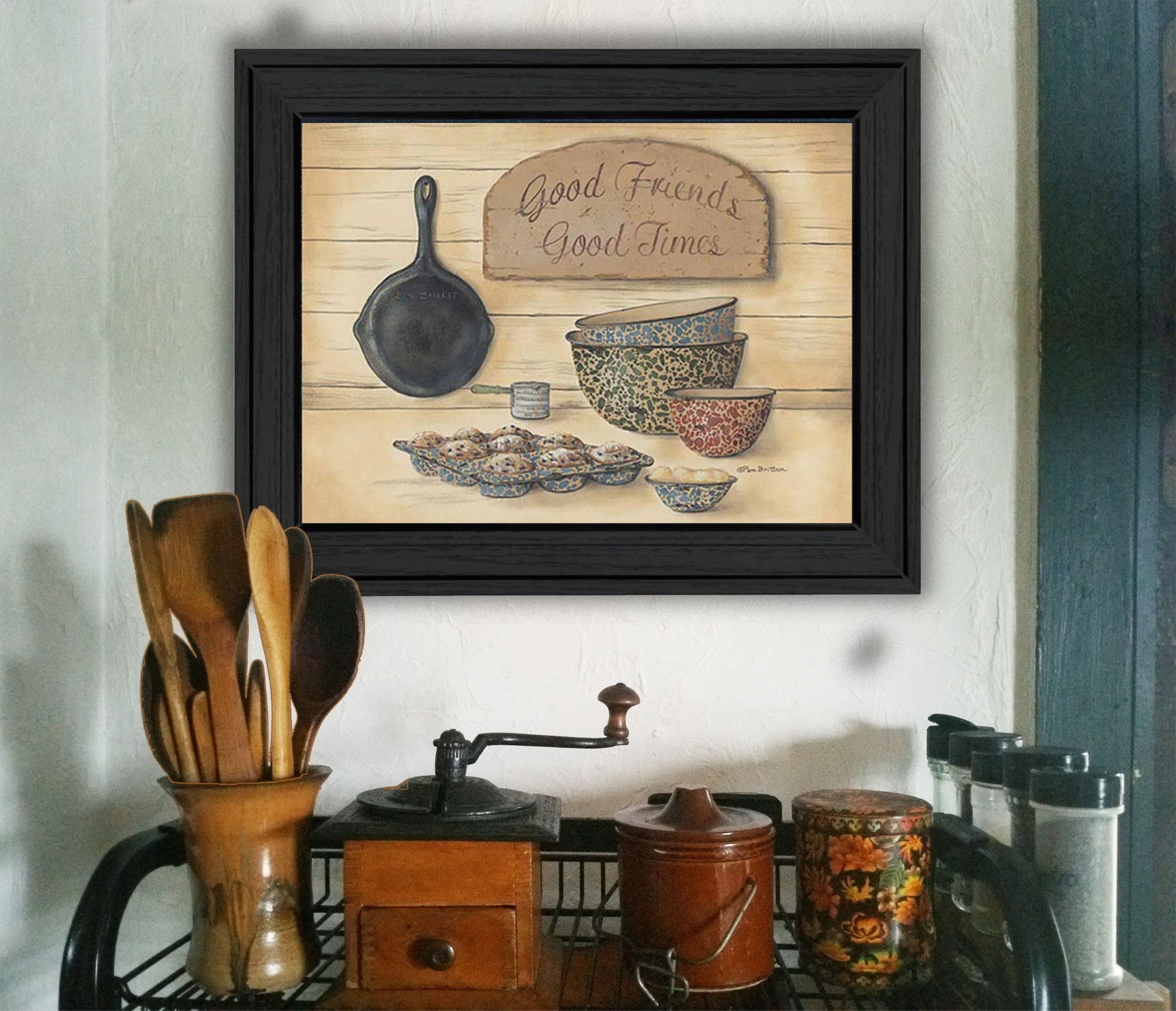 Good Friends 2 Black Framed Print Wall Art