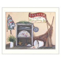 Seafood Shack White Picture Frame Print Kitchen Wall Art