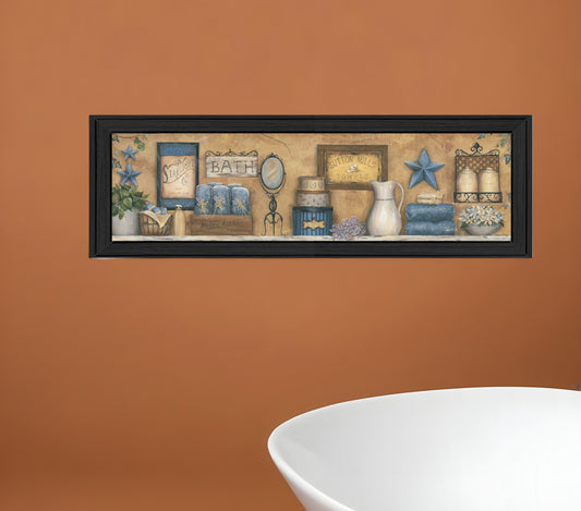 Starlight Bath 1 Black Framed Print Bathroom Wall Art