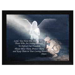 Protect our Soldiers Black Framed Print Wall Art - Homeroots