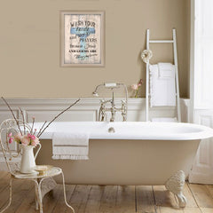 Wash your Hands 3 Brown Framed Print Bathroom Wall Art