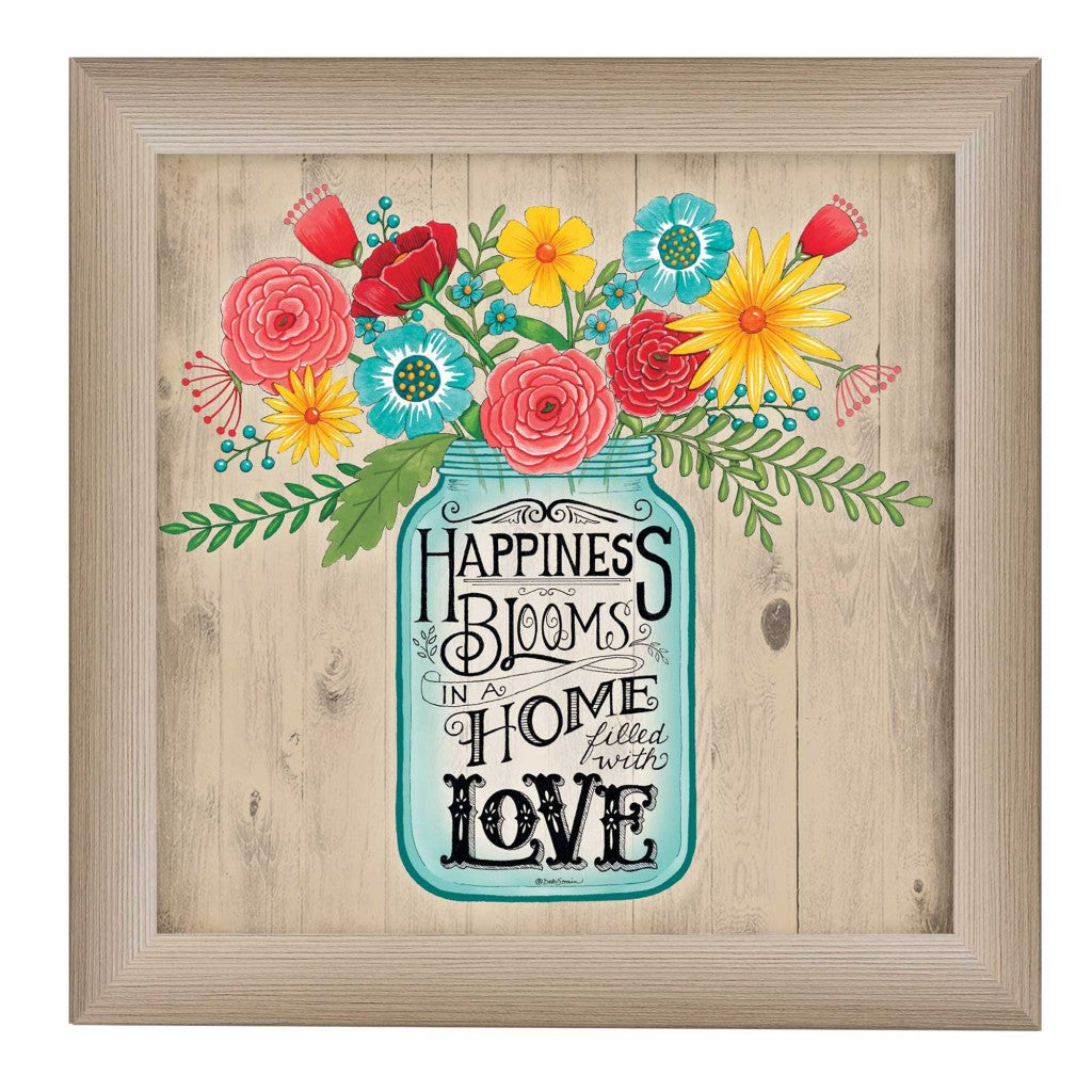 Home Filled with Love Brown Framed Print Wall Art