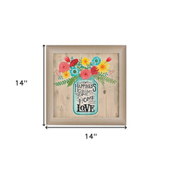 Home Filled with Love Brown Framed Print Wall Art