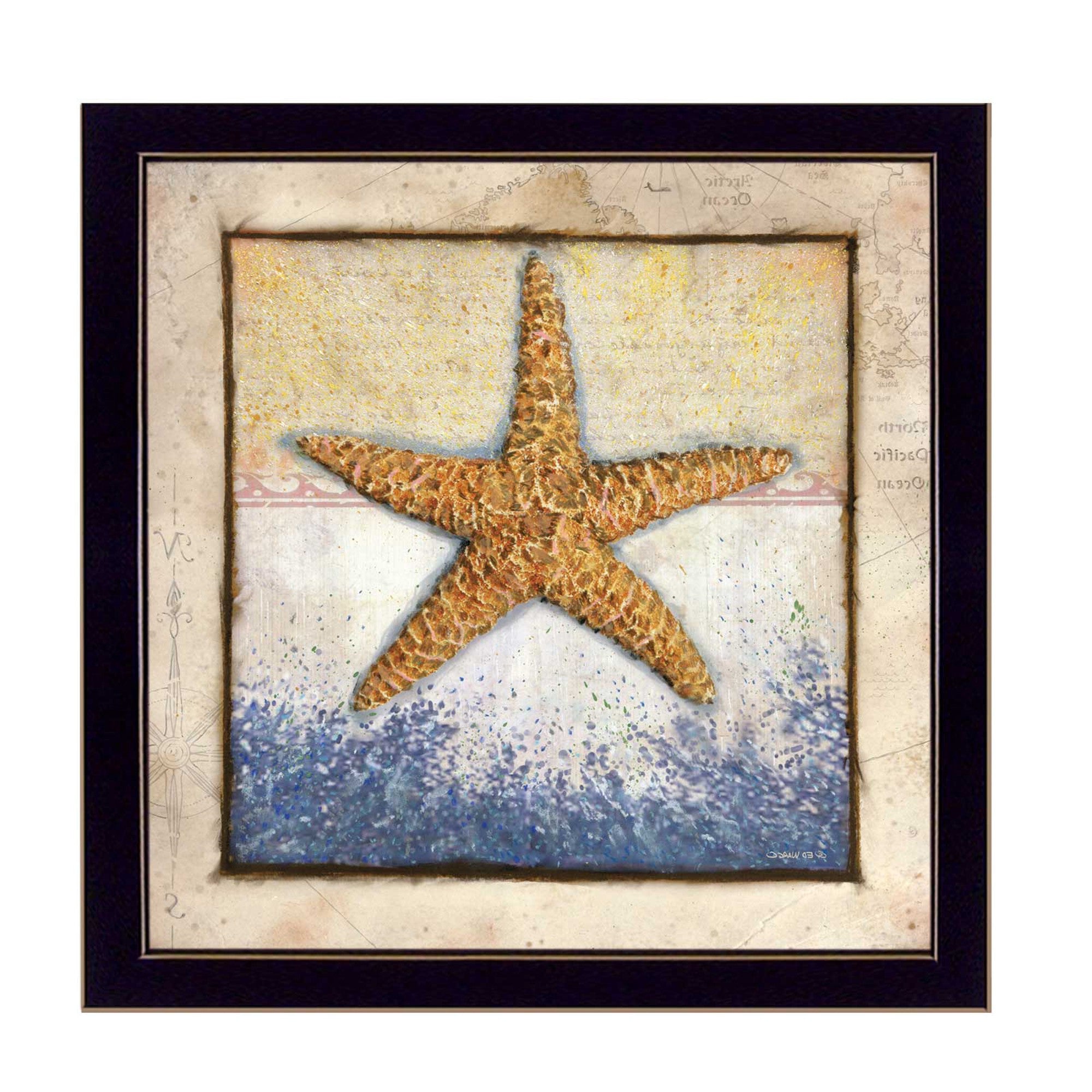 Starfish Black Framed Print Wall Art