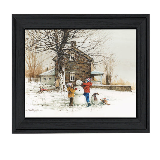 The Joy of Snow 1 Black Framed Print Wall Art - Homeroots