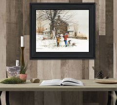 The Joy of Snow 1 Black Framed Print Wall Art - Homeroots