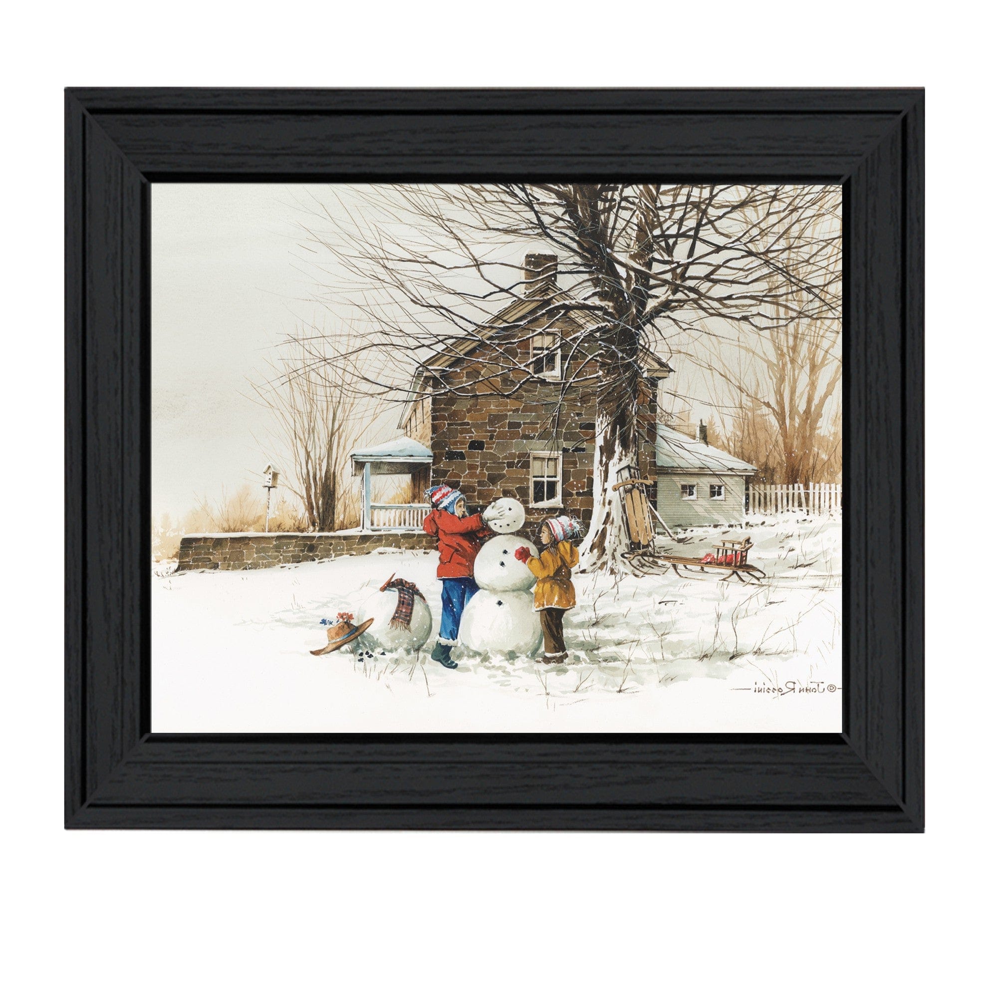 The Joy of Snow 1 Black Framed Print Wall Art - Homeroots