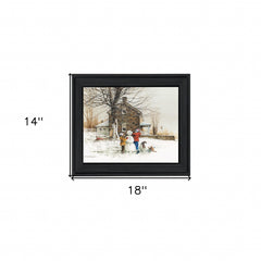 The Joy of Snow 1 Black Framed Print Wall Art - Homeroots