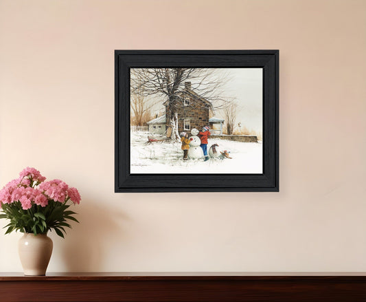 The Joy of Snow 1 Black Framed Print Wall Art - Homeroots