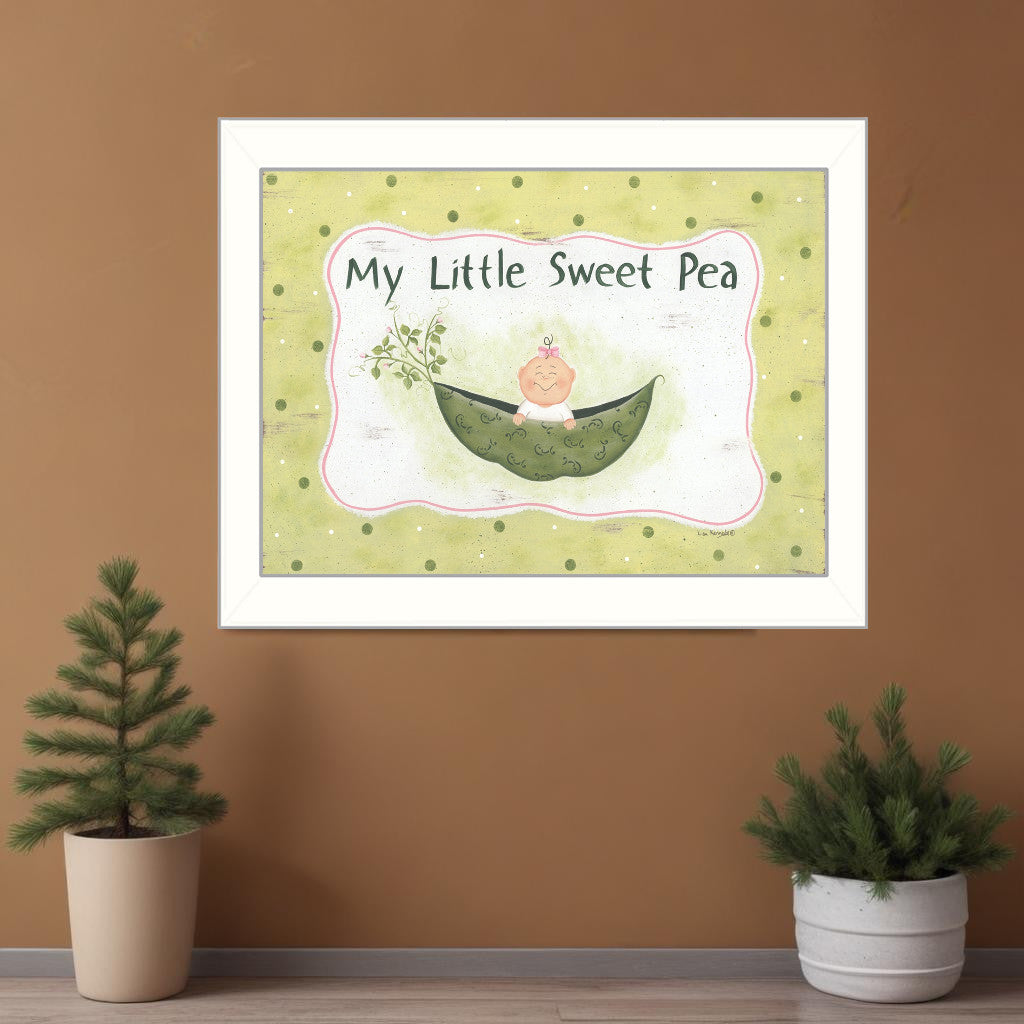 My Little Sweet Pea White Framed Print Wall Art