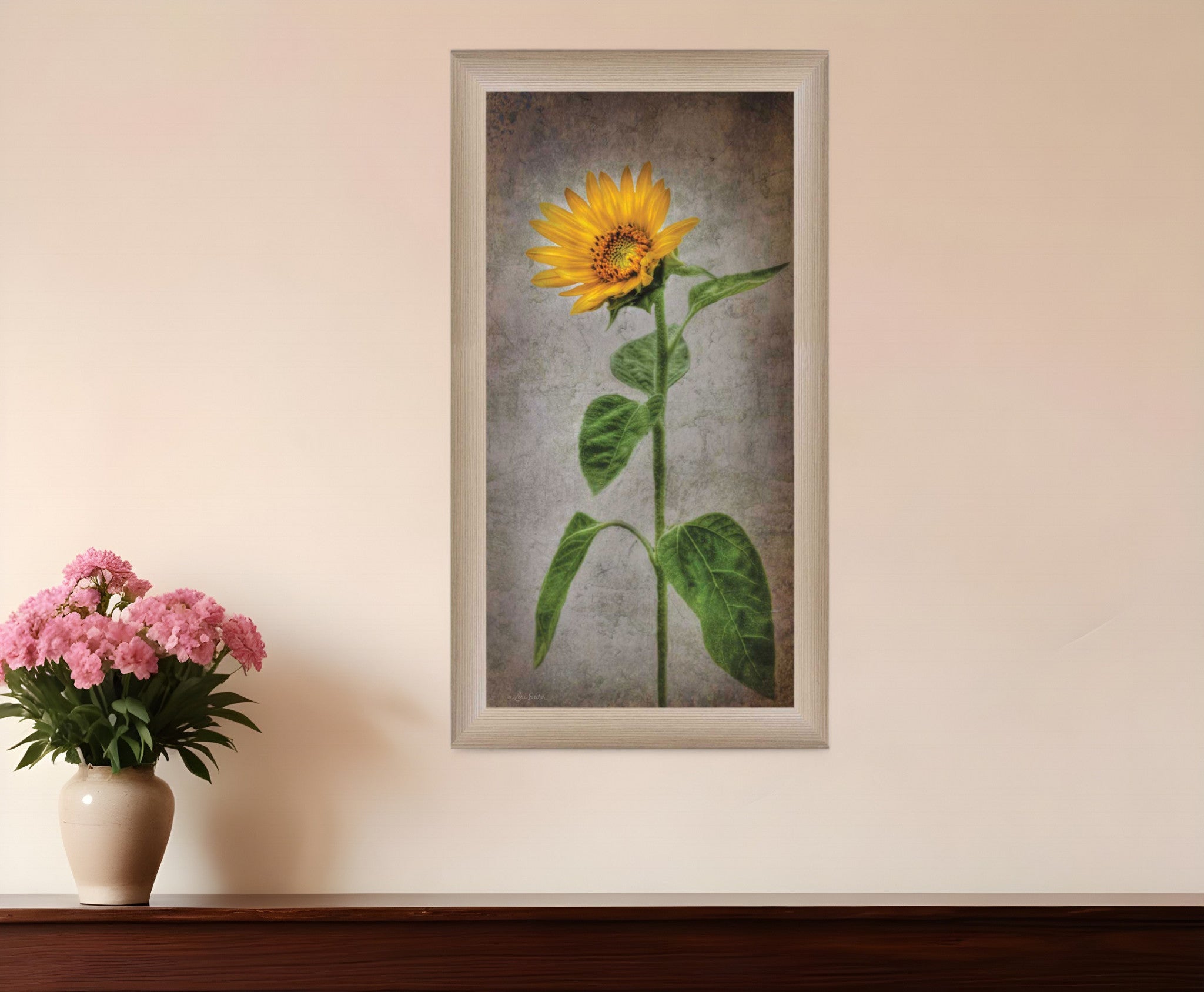 Sunflower II Brown Framed Print Wall Art