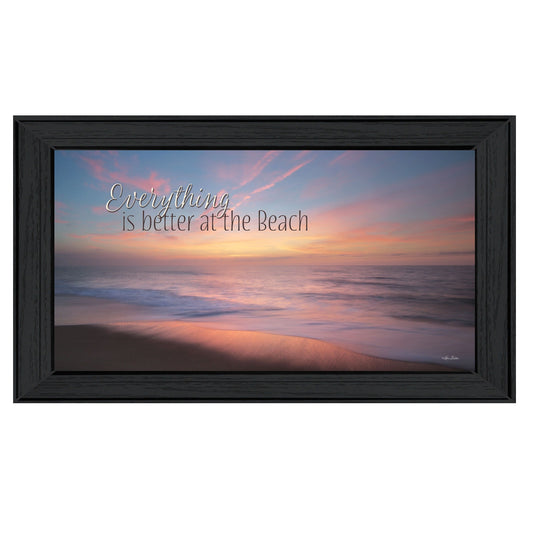 At the Beach Black Framed Print Wall Art