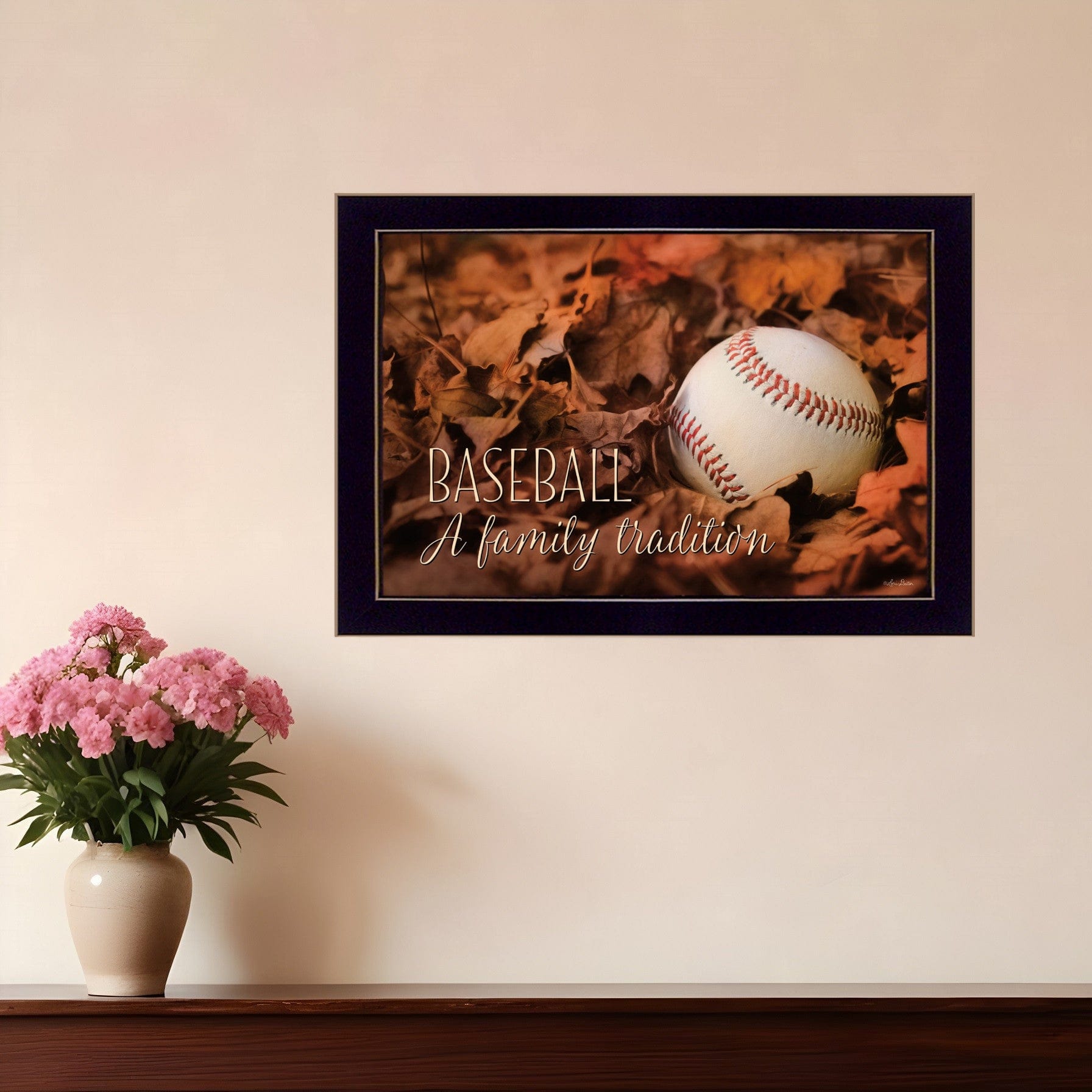 Baseball A Family Tradition Black Framed Print Wall Art - Homeroots