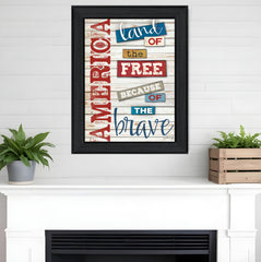 America Land of the Free Black Framed Print Wall Art