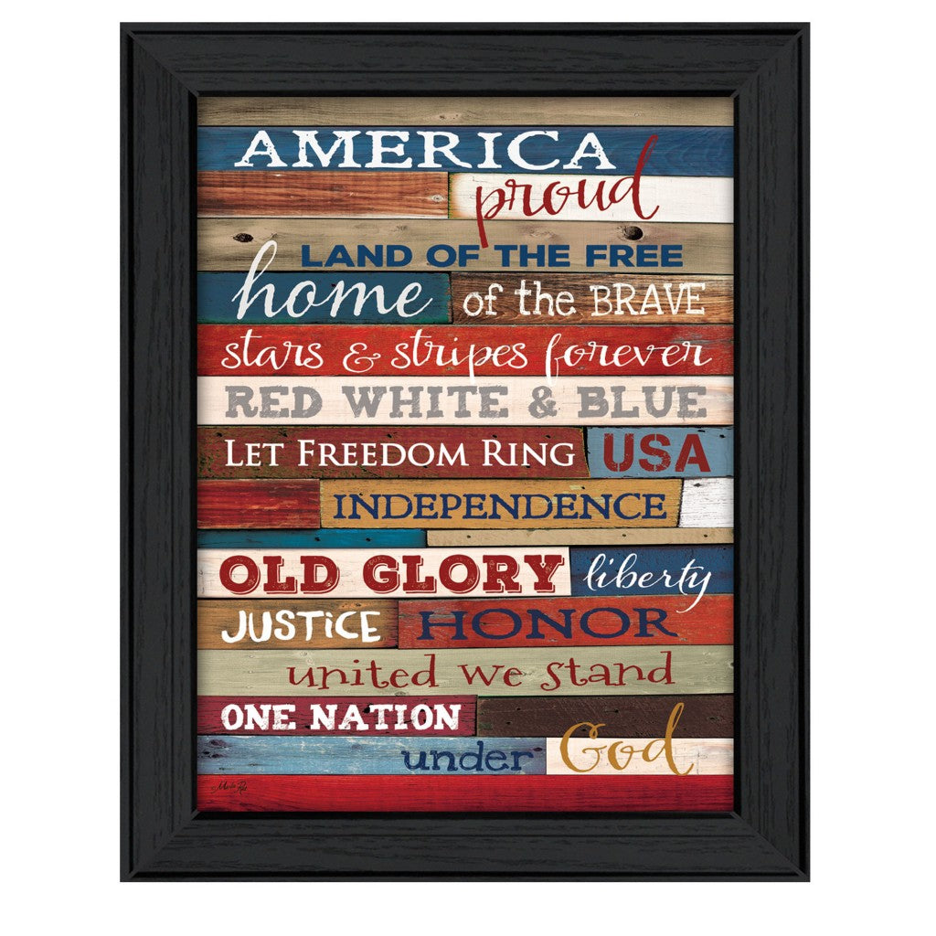 America Proud 3 Black Framed Print Wall Art