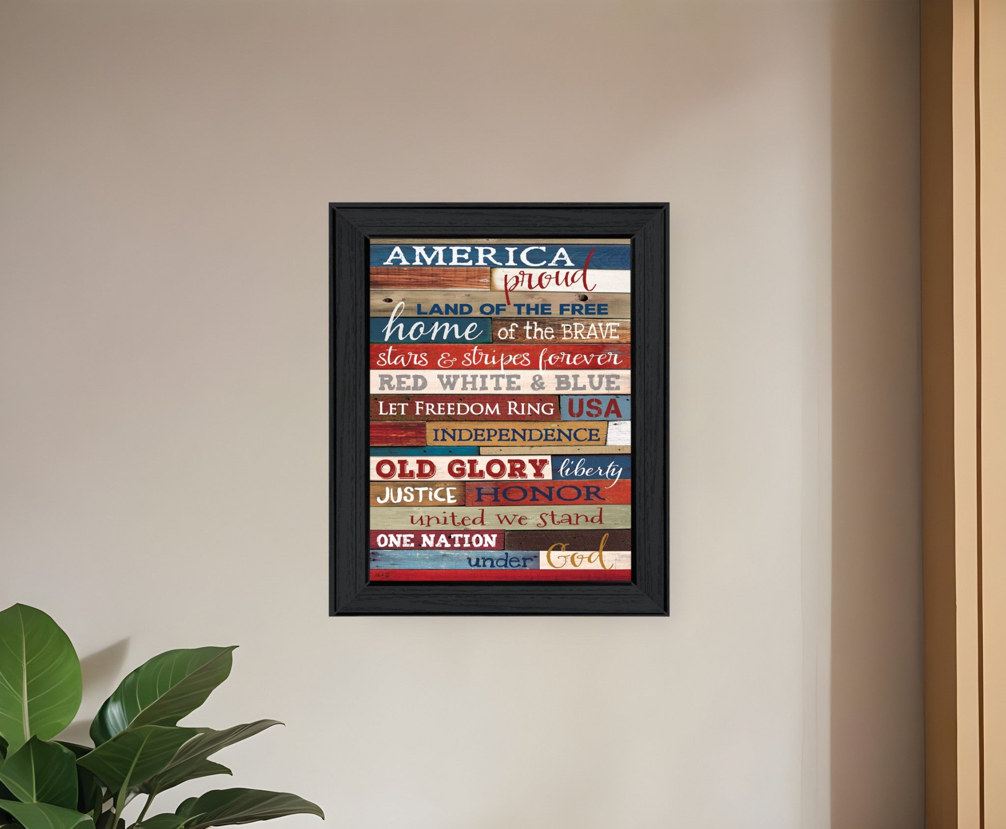 America Proud 1 Black Framed Print Wall Art