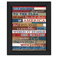 Pledge of Allegiance 3 Black Framed Print Wall Art