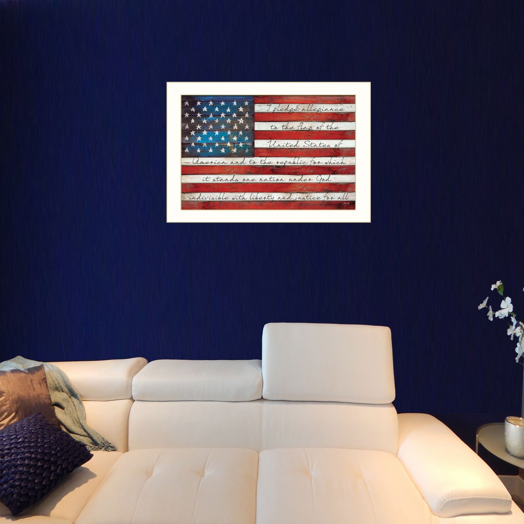 Pledge of Allegiance 4 White Framed Print Wall Art - Homeroots