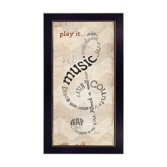 Play It 3 Black Framed Print Wall Art