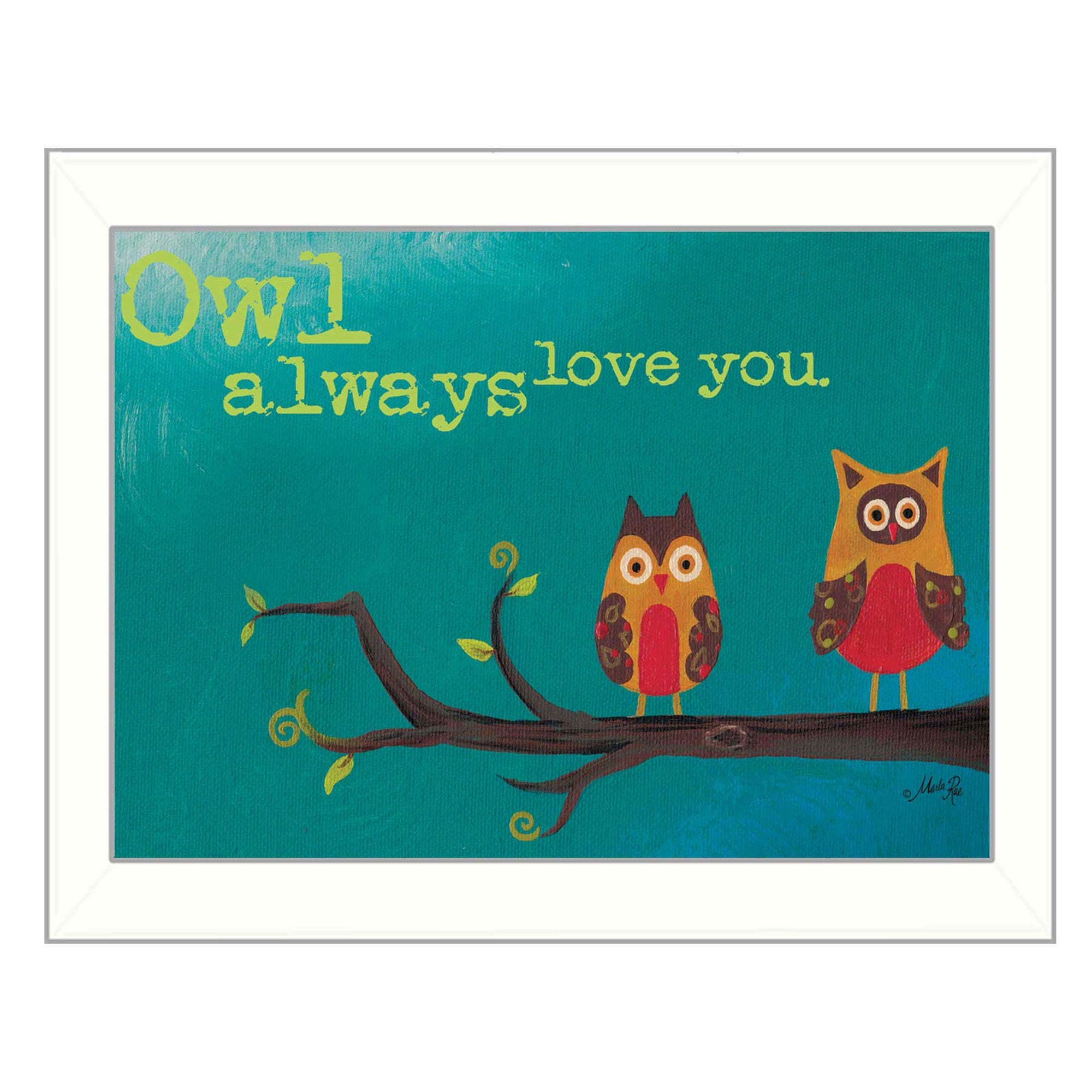 Owl Always Love You 1 White Framed Print Wall Art