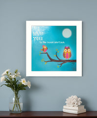 To the Moon II White Framed Print Wall Art