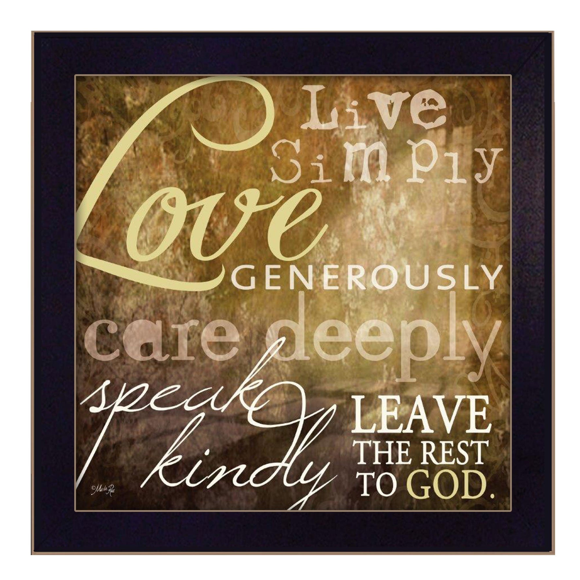 Live Simply 2 Black Framed Print Wall Art